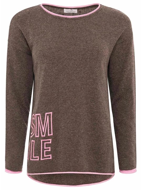 Zdjęcie produktu Zwillingsherz Sweter "Smile" w kolorze brązowym rozmiar: S