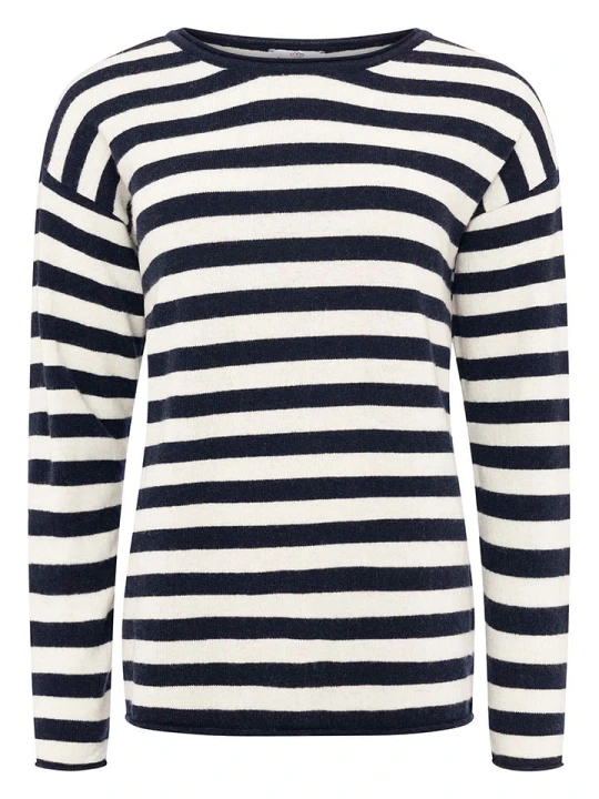 Zdjęcie produktu Zwillingsherz Sweter "Stripes" w kolorze granatowo-kremowym rozmiar: L