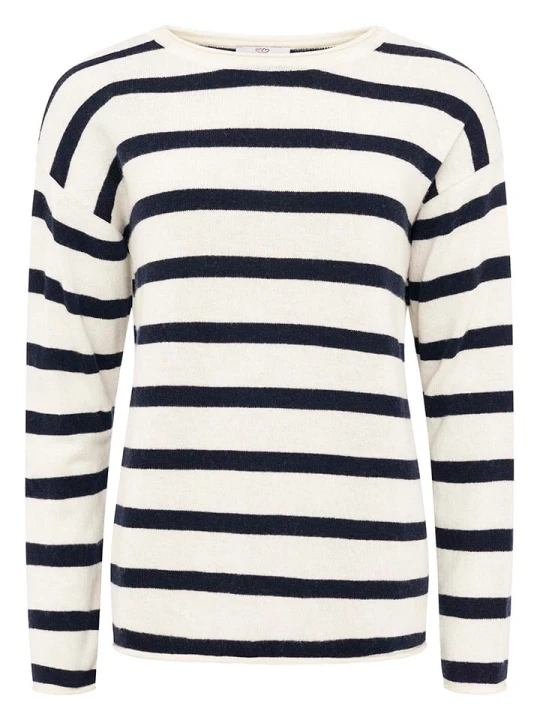 Zdjęcie produktu Zwillingsherz Sweter "Stripes" w kolorze kremowo-granatowym rozmiar: M