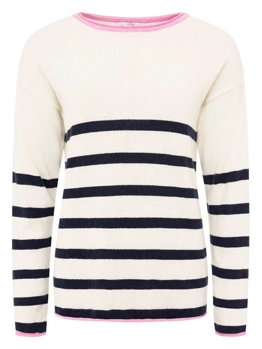 Zdjęcie produktu Zwillingsherz Sweter "Stripes" w kolorze kremowo-granatowym rozmiar: XL