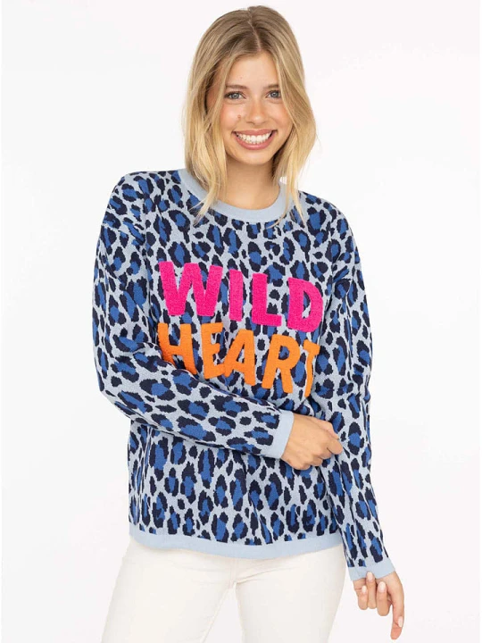 Zdjęcie produktu Zwillingsherz Sweter "Wild Heart" w kolorze niebieskim rozmiar: L/XL