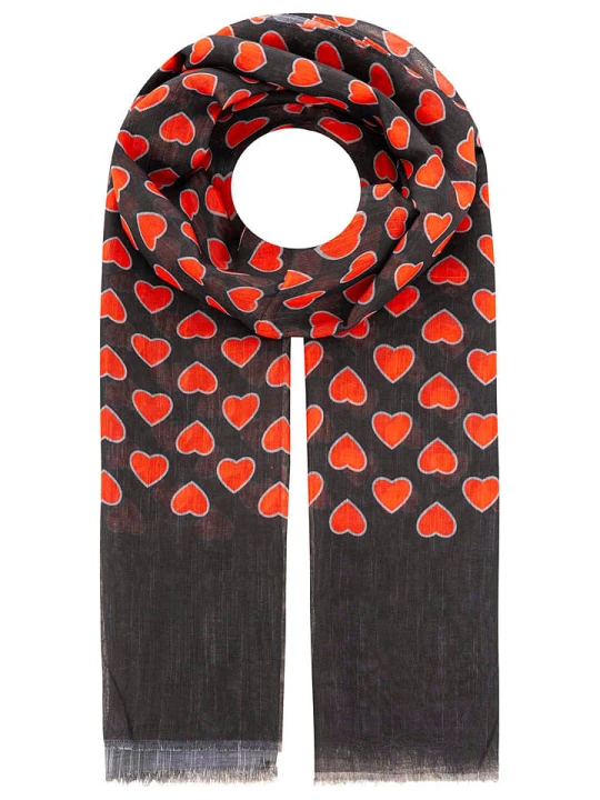 Zdjęcie produktu Zwillingsherz Szal "Dark Heart" w kolorze czarno-czerwonym - 180 x 83 cm rozmiar: onesize