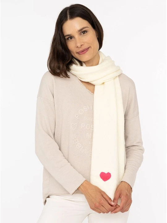 Zdjęcie produktu Zwillingsherz Szal "Heart" w kolorze kremowym - 35 x 48 cm rozmiar: onesize