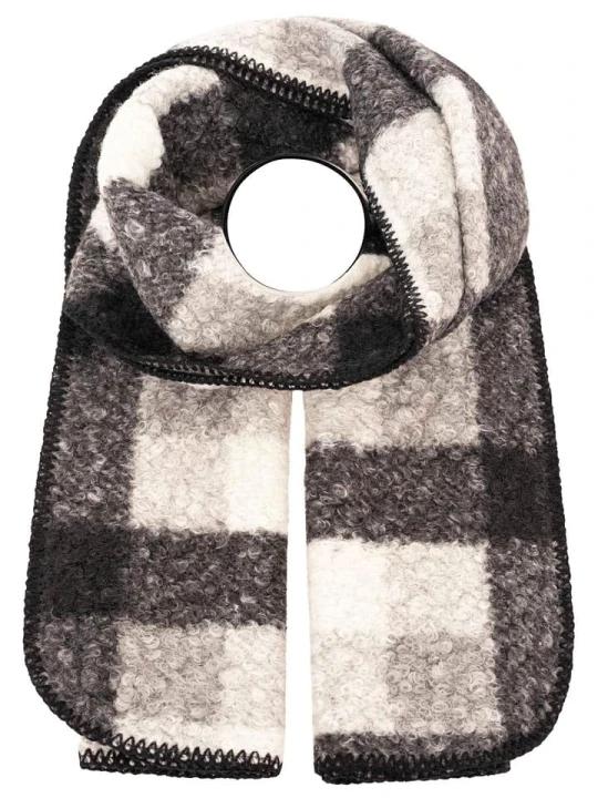 Zdjęcie produktu Zwillingsherz Szal "Karo & Teddy" w kolorze kremowo-czarnym rozmiar: onesize