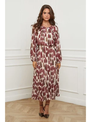 L'armoire de Suzette Sukienka w kolorze brązowo-bordowo-kremowym rozmiar: 38/40
