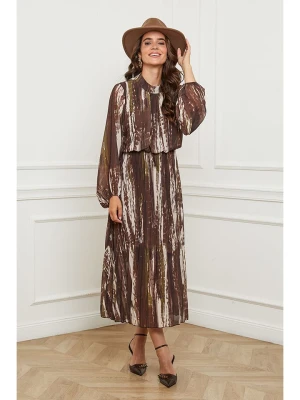 L'armoire de Suzette Sukienka w kolorze brązowo-kremowym rozmiar: 38/40