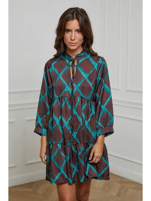 L'armoire de Suzette Sukienka w kolorze brązowo-turkusowym rozmiar: 36/38