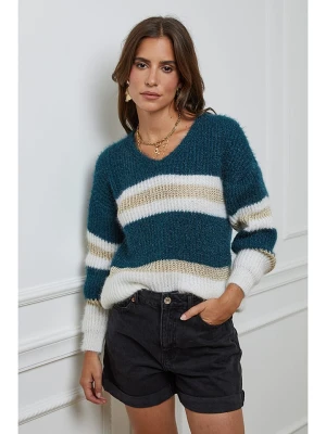 L'armoire de Suzette Sweter w kolorze morsko-białym rozmiar: 34/36