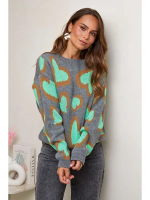 L'armoire de Suzette Sweter w kolorze szaro-turkusowym rozmiar: 36/38