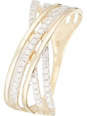 L'ARTISAN JOAILLIER Złoty pierścionek "Lampang" z diamentami rozmiar: 50