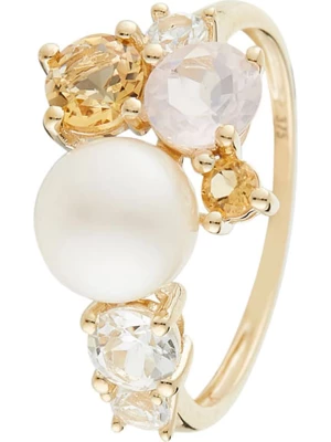 DIAMOND & CO Złoty pierścionek "Pikine" z kamieniami szlachetnymi rozmiar: 58