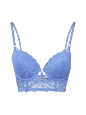 Lascana Damski biustonosz push-up Kobiety Koronka niebieski|lila wypukły wzór tkaniny,