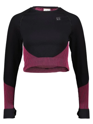 LASCANA Koszulka funkcyjna w kolorze czarno-różowym rozmiar: L