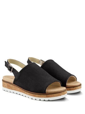 LaShoe Skórzane sandały w kolorze czarnym rozmiar: 36
