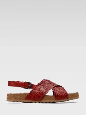 Lasocki Skórzane sandały w kolorze czerwonym rozmiar: 37