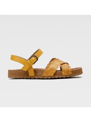 Lasocki Skórzane sandały w kolorze żółtym rozmiar: 37