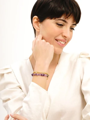 L'Atelier de Gaia Pozłacana bransoletka z ametystem rozmiar: onesize