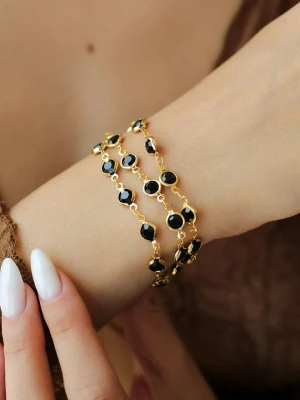 L'Atelier de Gaia Pozłacana bransoletka z elementami ozdobnymi rozmiar: onesize