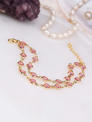 L'Atelier de Gaia Pozłacana bransoletka z kamieniami ozdobnymi rozmiar: onesize