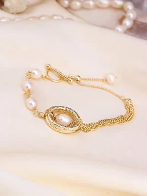 L'Atelier de Gaia Pozłacana bransoletka z perłami rozmiar: onesize