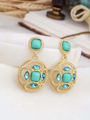 L'Atelier de Gaia Pozłacane kolczyki-wkrętki z kamieniami szlachetnymi i perłami rozmiar: onesize