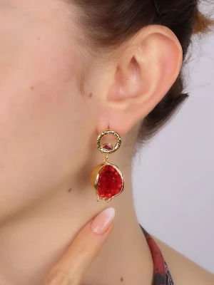 L'Atelier de Gaia Pozłacane kolczyki-wkrętki z kryształami rozmiar: onesize