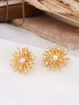 L'Atelier de Gaia Pozłacane kolczyki-wkrętki z perłami rozmiar: onesize