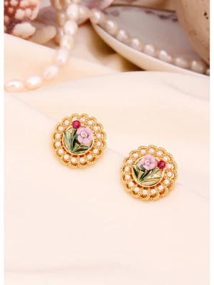 L'Atelier de Gaia Pozłacane kolczyki-wkrętki z perłami rozmiar: onesize