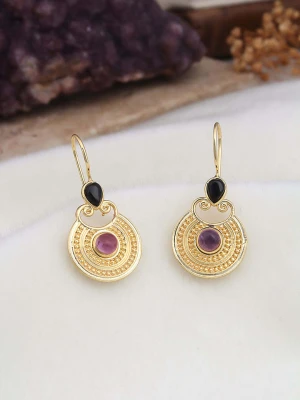 L'Atelier de Gaia Pozłacane kolczyki z ametystami rozmiar: onesize