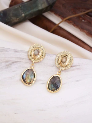 L'Atelier de Gaia Pozłacane kolczyki z labradorytami rozmiar: onesize