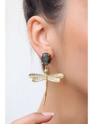 L'Atelier de Gaia Pozłacane kolczyki z labradorytem rozmiar: onesize