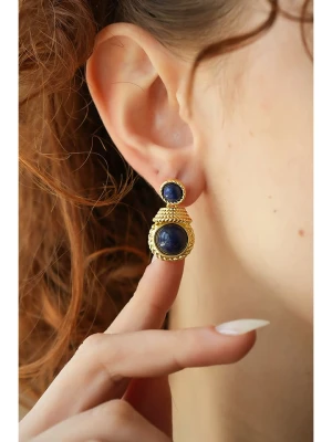 L'Atelier de Gaia Pozłacane kolczyki z lapis lazuli rozmiar: onesize