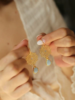 L'Atelier de Gaia Pozłacane kolczyki z opalami rozmiar: onesize