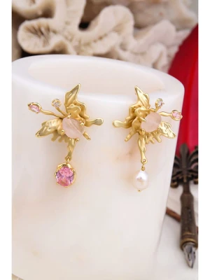 L'Atelier de Gaia Pozłacane kolczyki z perłami i cyrkoniami rozmiar: onesize