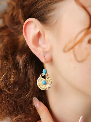 L'Atelier de Gaia Pozłacane kolczyki z turkusami rozmiar: onesize
