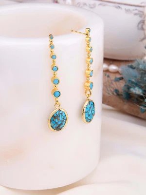 L'Atelier de Gaia Pozłacane kolczyki z turkusami rozmiar: onesize
