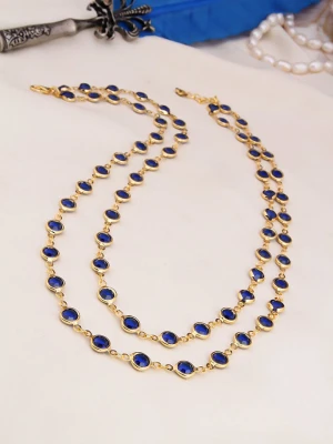 L'Atelier de Gaia Pozłacany naszyjnik z kryształami - dł. 50 cm rozmiar: onesize