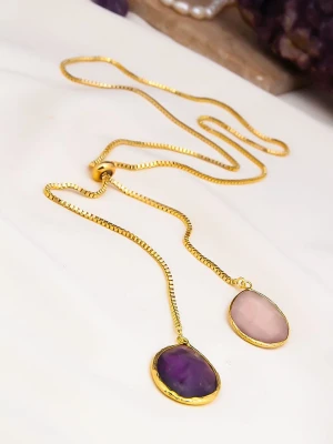 L'Atelier de Gaia Pozłacany naszyjnik z zawieszką - dł. 50 cm rozmiar: onesize