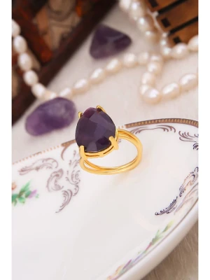 L'Atelier de Gaia Pozłacany pierścionek z ametystem rozmiar: onesize