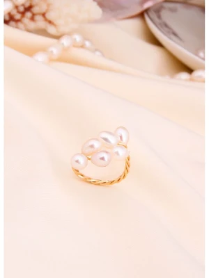 L'Atelier de Gaia Pozłacany pierścionek z perłami rozmiar: onesize