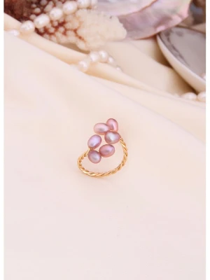 L'Atelier de Gaia Pozłacany pierścionek z perłami rozmiar: onesize