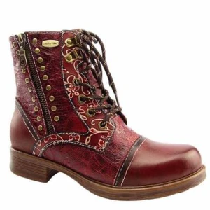 Laura Vita Botki damskie skórzane ANITAO 02 ROUGE
