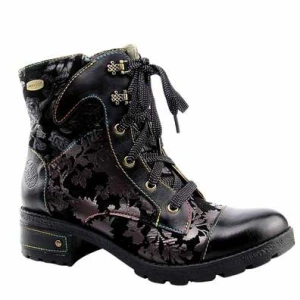 Laura Vita Botki damskie skórzane COCRAILO 86 NOIR czarne