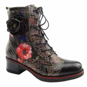 Laura Vita Botki damskie skórzane RACHELEO 04 NOIR