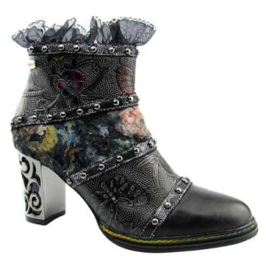 Laura Vita LEDAO 35 botki damskie skórzane na słupku czarne