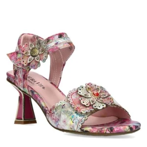 Laura Vita Leslyo 07 ROSE damskie sandały skórzane na słupku różowe