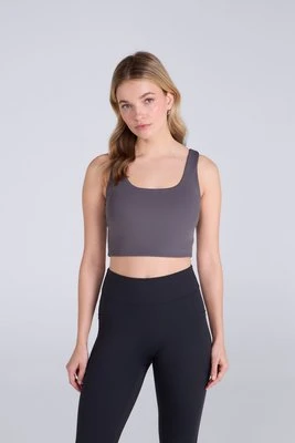 Laurel damski aktywny top z prążkowanej dzianiny - Grey Animal