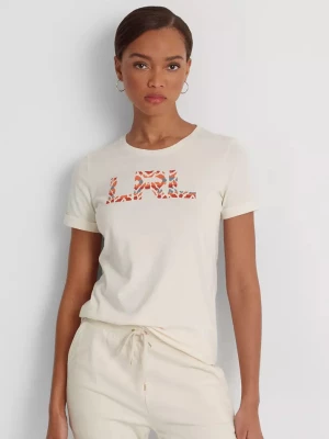 Lauren By Ralph Lauren Biały t-shirt z logo