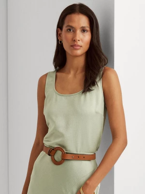 Lauren By Ralph Lauren Zielony satynowy top