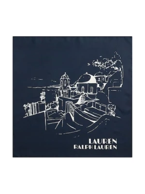 Lauren Ralph Lauren apaszka jedwabna damska kolor granatowy wzorzysta 454980724